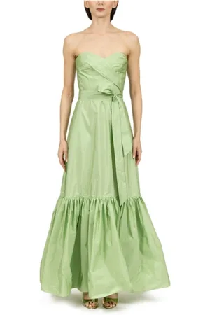 Max Mara Maxi Dresses, female, , Size: XS Mint Taffeta Dress with Bow