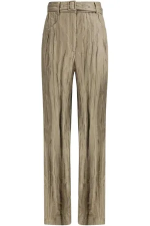 GABRIELA HEARST Straight Trousers, female, , Size: M Ruched Silk Straight Leg Pants