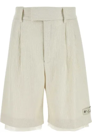 AMIRI Long Shorts, male, , Size: S Stretch Bermuda Shorts in Ivory Polyester