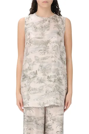 Max Mara Sleeveless Tops, female, , Size: L Grey Silk Sleeveless Dress
