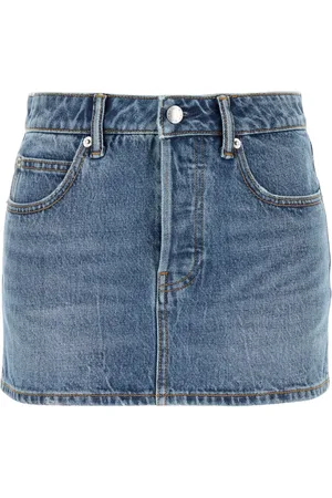 Alexander Wang Denim Skirts, female, , Size: W27 Mini Skirt Hotfix Mesh Undie