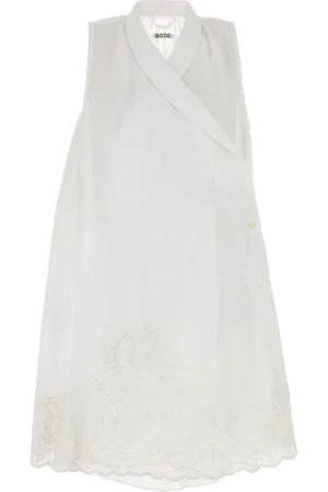 BODE Midi Dresses, female, , Size: M Linen Blevoir Dress