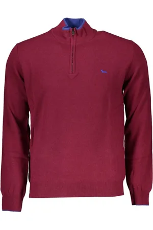HARMONT&BLAINE Turtlenecks, male, , Size: L Elegant sweater with half zip and embroidered details