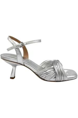 Ash High Heel Sandals, female, , Size: 10 US Silver laminated leather sandal