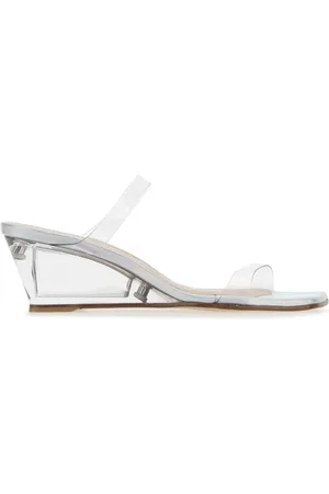 Stuart Weitzman Heeled Mules, female, , Size: 6 US Transparent PVC Lucite Aleena Mules
