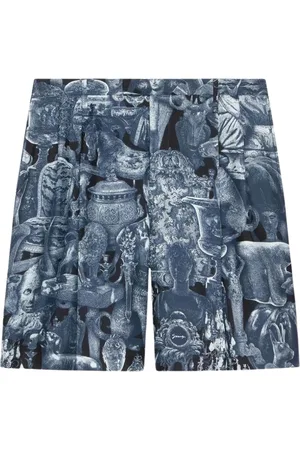 Givenchy Casual Shorts, male, , Size: L Black Sculptural Print Pleated Shorts