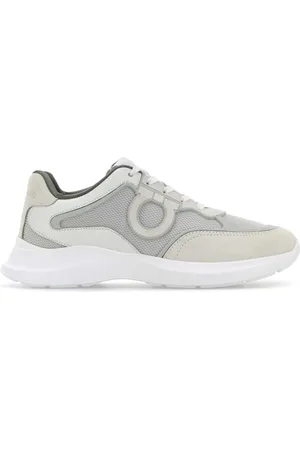Salvatore Ferragamo Sneakers, male, , Size: 5 US White Leather Mesh Bay Man Sneakers