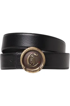 Roberto Cavalli Belts, male, , Size: 95 CM Snake Buckle Leather Belt Stylish Design
