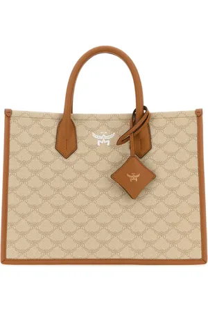 MCM Tote Bags, female, , Size: ONE SIZE Printed canvas Himmel medium shopping bag