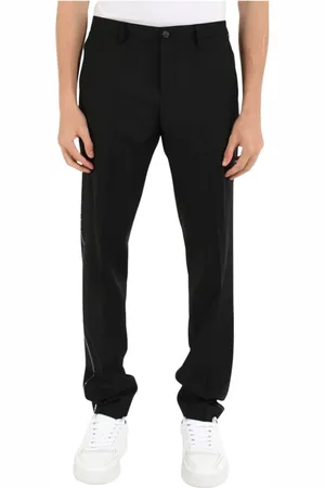 Patrizia Pepe Slim-fit Trousers, male, , Size: S Stretch wool trousers with hidden closure