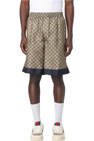 Gucci Casual Shorts, male, , Size: S Pattern Silk Shorts Elegant Style