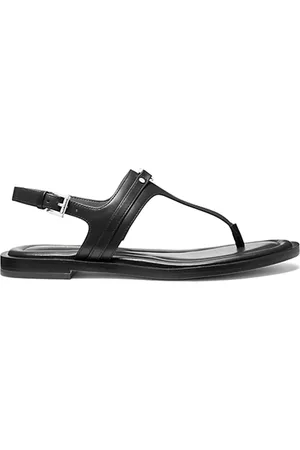 Michael Kors Flat Sandals, female, , Size: 7 US T-bar Sandals Leather Buckle