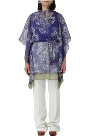 Etro Capes, female, , Size: ONE SIZE Floral Print Silk Tunic