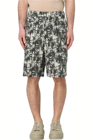 Armani Exchange Casual Shorts, male, , Size: W30 Green Palm Tree Print Shorts