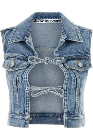 Alexander Wang Vests, female, , Size: S Embellished Denim Vest for Women