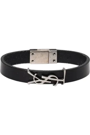 Saint Laurent Bracelets, female, , Size: M Leather Bracelet Magnetic Clasp Elegant
