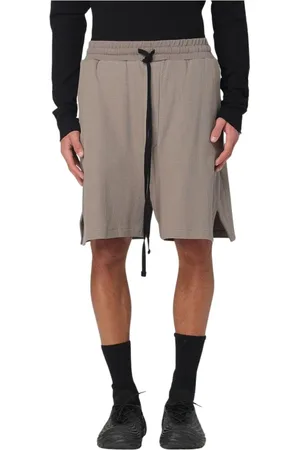THOM KROM Casual Shorts, male, , Size: M Grey Ribbed Knit Casual Shorts