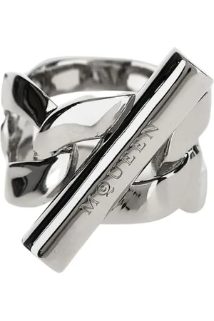 Alexander McQueen Rings, female, , Size: 58 MM Silver Statement Bracelet