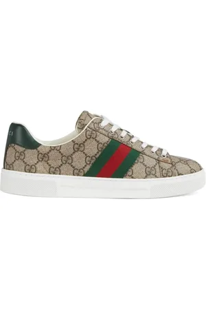 Gucci Sneakers, female, , Size: 10 US Green Ace GG Supreme Canvas Sneakers