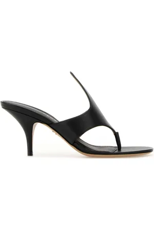 Salvatore Ferragamo Heeled Mules, female, , Size: 10 1/2 US Leather Lyrai Thong Mules