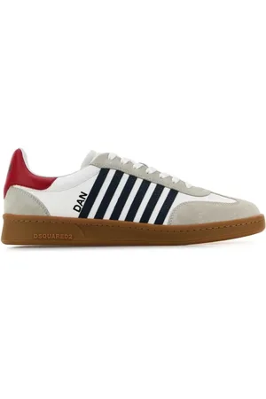 Dsquared2 Sneakers, male, , Size: 10 US White Leather Boxer Sneakers