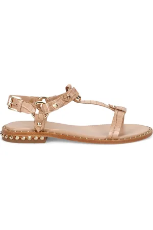 Ash Flat Sandals, female, , Size: 9 US Crocodile Print Studded Sandals