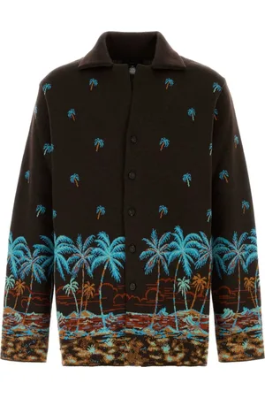 Alanui Cardigans, male, , Size: L Embroidered Wool Cardigan
