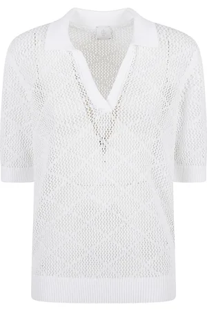 ELEVENTY V-neck Knitwear, female, , Size: M Cotton Sweater Made in Italy