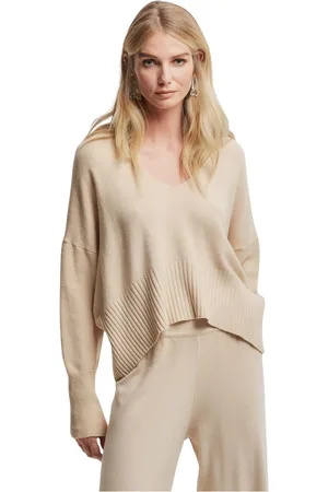 Kocca V-neck Knitwear, female, , Size: XL Draped Hem Viscose Blend Jumper