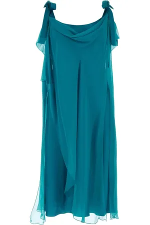 Alberta Ferretti Midi Dresses, female, , Size: M Teal Green Silk Dress