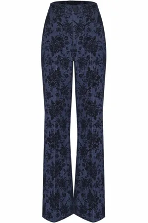 Kocca Wide Trousers, female, , Size: 2XS Floral Embroidered Cotton Trousers