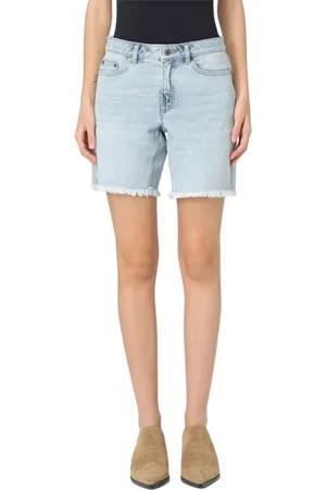 Michael Kors Denim Shorts, female, , Size: 2XS Frayed Hem Denim Shorts