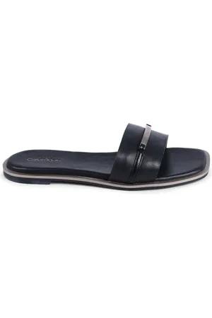 Calvin Klein Sliders, female, , Size: 11 US Leather Elegant Sandal