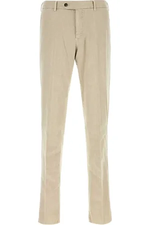 PT Torino Chinos, male, , Size: XL Sand Linen Blend Stretch Pants