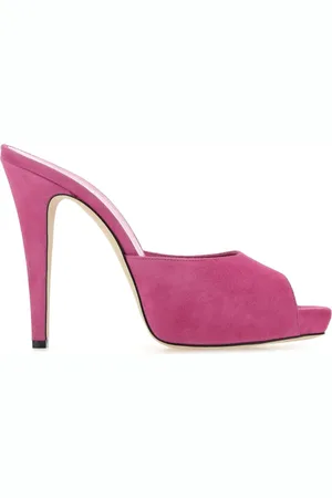 PARIS TEXAS High Heel Sandals, female, , Size: 5 US Fuchsia Suede Monica Mules