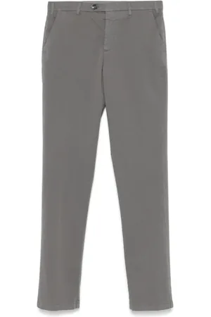 CANALI Straight Trousers, male, , Size: XL Sarga Chinos with Button Closure