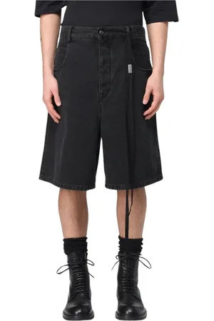 ANN DEMEULEMEESTER Denim Shorts, male, , Size: XL Relaxed Fit Drawstring Denim Shorts