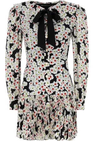 Alessandra Rich Short Dresses, female, , Size: XS Silk Mini Dress with Print