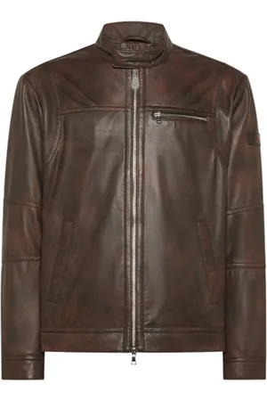 Peuterey Leather Jackets, male, , Size: 2XL Vintage Leather Biker Jacket