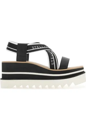 Stella McCartney Wedges, female, , Size: 9 US Two-tone fabric platform sandals