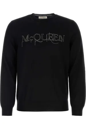 Alexander McQueen Round-neck Knitwear, male, , Size: M Wool Sweater - Classic Style