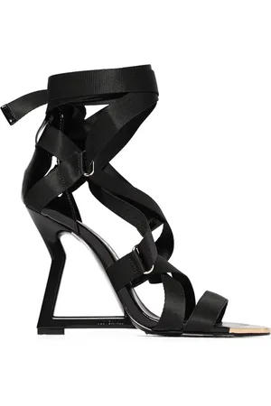 Roberto Cavalli High Heel Sandals, female, , Size: 11 US Patent Sandal with Sculptural Heel