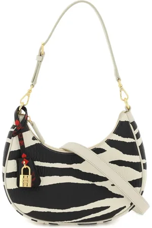 MCM Shoulder Bags, female, , Size: ONE SIZE Zebra Print Leather Mini Hobo Bag