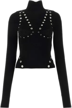 OFF-WHITE Turtlenecks, female, , Size: S Embellished High Neck Long-Sleeved Jumper