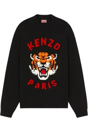 Kenzo Round-neck Knitwear, male, , Size: S Lucky Tiger Sweater