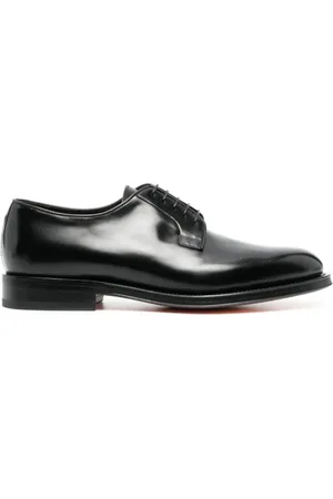 santoni Business Shoes, male, , Size: 7 US Polished Leather Derby Shoes