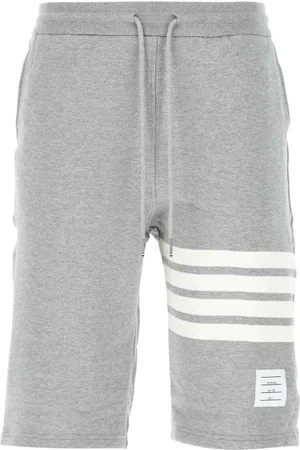 Thom Browne Casual Shorts, male, , Size: M Melange Grey Cotton Bermuda Shorts