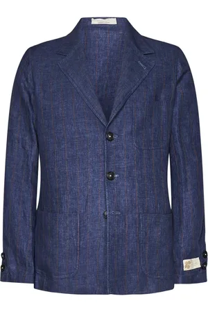 MASSIMO ALBA Blazers, male, , Size: M Striped Linen Jacket Classic Style