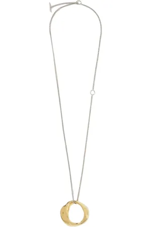 Jil Sander Necklaces, female, , Size: ONE SIZE Gold Oval Pendant Necklace