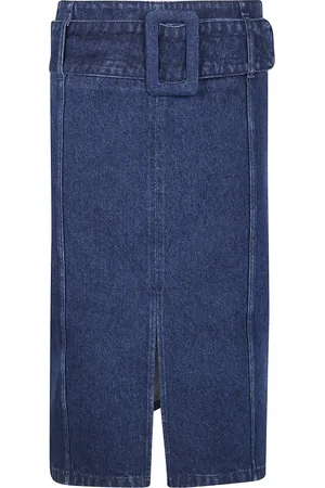 Patou Denim Skirts, female, , Size: XS Midi Belted Skirt